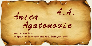 Anica Agatonović vizit kartica